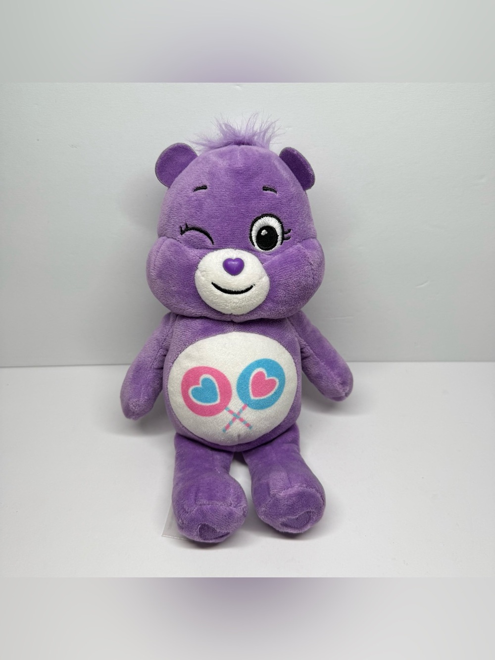 Care Bears Unlock Magic Share Bear Purple Winking Plush 10'' Lollipops 2021 Toy